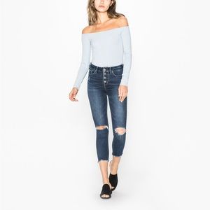 Silver Mazy Skinny Crop Dark Wash Jeans